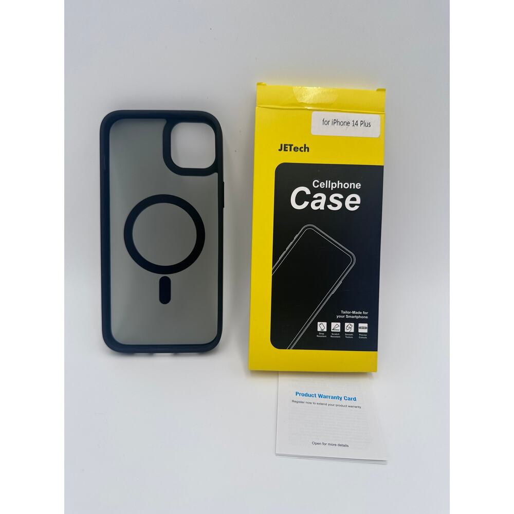 JETech Magnetic Case for‎ iPhone 14 Plus Black Matte Translucent MagSafe 3971-CS
